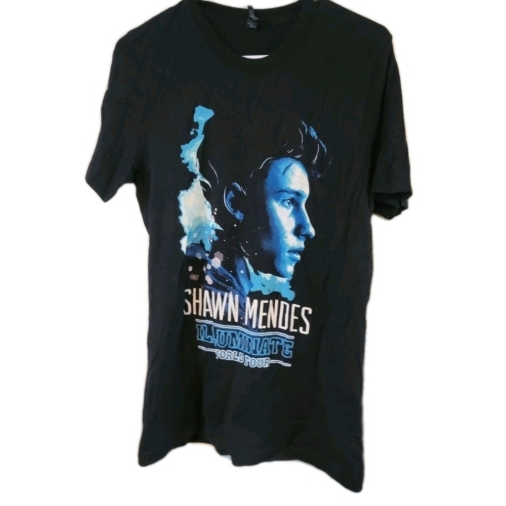 2017 Shawn Mendes Illuminate World Tour Unisex Black Graphic Tee Size Medium